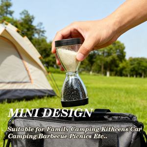 Nouveau shaker à épices portable <span class=keywords><strong>de</strong></span> 100ml avec couvercle hermétique pour le camping en plein air barbecue RV Mini 2-en-1 sablier salière et poivrière - Product Image 4