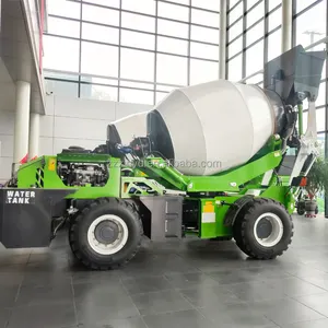 Hydraulic 2.6m3 self loading truck mobile concrete mixer with swing drum