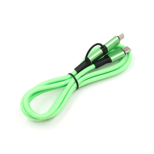 Accessoires électroniques <span class=keywords><strong>pas</strong></span> chers, <span class=keywords><strong>chargeur</strong></span> multi USB 2 en 1 à charge rapide PD60W, logo Type C, câble de charge rapide en nylon 3A - Product Image 5