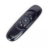 Remote Control Air Mouse Nirkabel 2.4G RF Baru C120 untuk Android Smart TV Box, Dapat Dikustomisasi, Suara, Lampu Latar, Dua Sisi