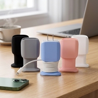 Protector de Silicona USB para Cable de Datos de iPhone, Caja de Almacenamiento Rectangular Multifuncional a Prueba de Polvo para Carga Rápida
