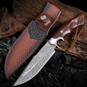 Couteau droit de survie pour le camping en plein air, manche en bois DC53, vente en gros, défense personnelle, tranchant, durable, petit, chasse en milieu sauvage, OEM - Product Image 4