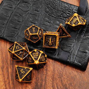 Jeu de dés sacrés de dragon à 7 pièces, RPG, Donjons et Dragons, jeu de société de table, dés d'instructions, D&D, dés en métal à coins arrondis - Product Image 3