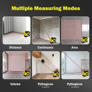 Mètre laser 2-en-1 5m/60m, télémètre numérique haute précision rechargeable <span class=keywords><strong>pour</strong></span> la construction - Product Image 5