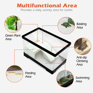 Aquarium rectangulaire moderne pour poissons et tortues, avec pompe de nettoyage et lumière écologiques, en plastique, pour chambre ou terrasse - Product Image 4