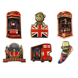 Aimant de réfrigérateur <span class=keywords><strong>en</strong></span> métal professionnel, motif <span class=keywords><strong>Bus</strong></span> de <span class=keywords><strong>Londres</strong></span>, Souvenir de plantes, du Royaume-Uni (Écosse, Galles), fabriqué au Zhejiang - Product Image 1