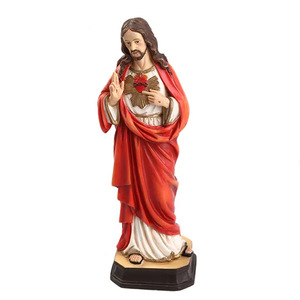 Artisanat religieux en résine la sainte famille statues catholiques cœur sacré de Jésus décoration de table à la maison ou décoration d'église - Product Image 2