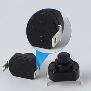 زر دفع دائري مفاتيح مفتاح إغلاق لمفتاح المصباح من البلاستيك الذاتي القفل 2PIN 12 أسود Ip67 V PBS - Product Image 5