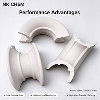 Anneau de selle en céramique Intalox, emballage céramique résistant aux acides et à la chaleur pour tour de désulfuration et absorption (NK CHEM)