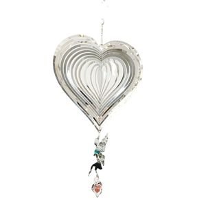 Amour en forme <span class=keywords><strong>de</strong></span> coeur avec ange pendentif carillon éolien jardin extérieur intérieur balcon paysage décoration vent cloche Sublimation Spinner - Product Image 1