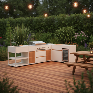 2026 Moderno Mobile da Cucina in Acciaio Inossidabile Verniciato a Polvere con Accensione Piezoelettrica per Barbecue a <span class=keywords><strong>Gas</strong></span>, Arredamento da Esterno per Piscina - Product Image 1