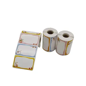 Etiquetas adesivas adesivas 50mm * 30mm ótimos cartões para presente 160 peças etiquetas térmicas removíveis fofas de desenho animado para crianças etiqueta