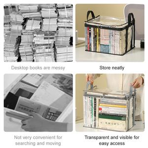 Sac de rangement transparent pour livres, grande capacité, sac de rangement pour CD en PVC, sac de rangement en plastique avec poignée - Product Image 4