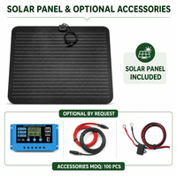 Panneau solaire flexible personnalisé 90W pour capot de voiture, module PV ETFE 18V flexible avec support auto-adhésif pour la charge de batterie 12V