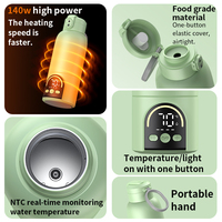 Calentador de Leche Portátil de 140W para Biberones, con Sensor NTC, Calentamiento Rápido, Acero Inoxidable, Suministro OEM