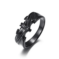 Bague en acier inoxydable pour chauve-souris vampire gothique vintage pour homme Bijoux sombres et énervés Bague anti-allergie durable pour homme