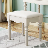 Table de toilette minimaliste américaine en bois massif avec tabouret, ensemble de coiffeuse compact pour chambre à coucher