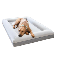 Premium Orthopädisches Memory-Schaum Rechteckiges Bedrucktes Hundebett Abnehmbarer Waschbarer Bezug Erhöhter Rand Komfortable Haustiermatte Nackenstütze