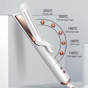 Wholesale Customization PTC Rapid Heating Anti-scald Design Adjustable 5 Temperature 2-in-1 <strong>Hair</strong> Curler <strong>Hair</strong> <strong>Straightener</strong> - Product Image 4