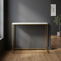 Console moderne de luxe noire avec base de rangement en métal pour hall d'entrée, salon, appartement, hôtel