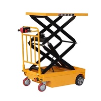 Chariot élévateur hydraulique mobile à ciseaux avec pompe manuelle pour le transfert de marchandises en entrepôt et en usine