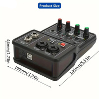 Tarjeta de Sonido Q12 2024, Mini Interfaz de Grabación, Mezclador de Audio Profesional de 16 bits/24 kHz para Grabación de Podcasts e Instrumentos Musicales