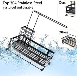 Organisateur d'évier de cuisine-Support d'éponge pour évier de cuisine, organisateur d'évier de cuisine antidérapant, acier inoxydable 304 - Product Image 2