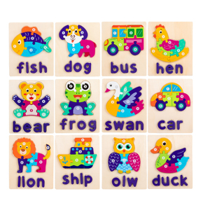 2-4 tahun mainan pendidikan anak-anak 3D Cube Jigsaw Puzzle kayu & permainan untuk pembelajaran bayi - Product Image 5
