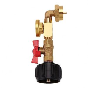 Vanne solénoïde hydraulique avec commande marche/arrêt, adaptateur coudé de remplissage de propane avec manomètre pour réservoir de propane, pour usage en magasin d'alimentation - Product Image 2