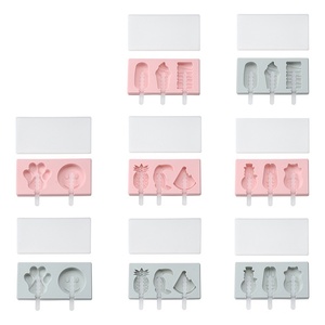 Moule à glace en silicone écologique en gros, fabricant de bâtonnets de glace connectés avec couvercle, bac de congélation réutilisable pour DIY, démoulage facile des cubes - Product Image 5