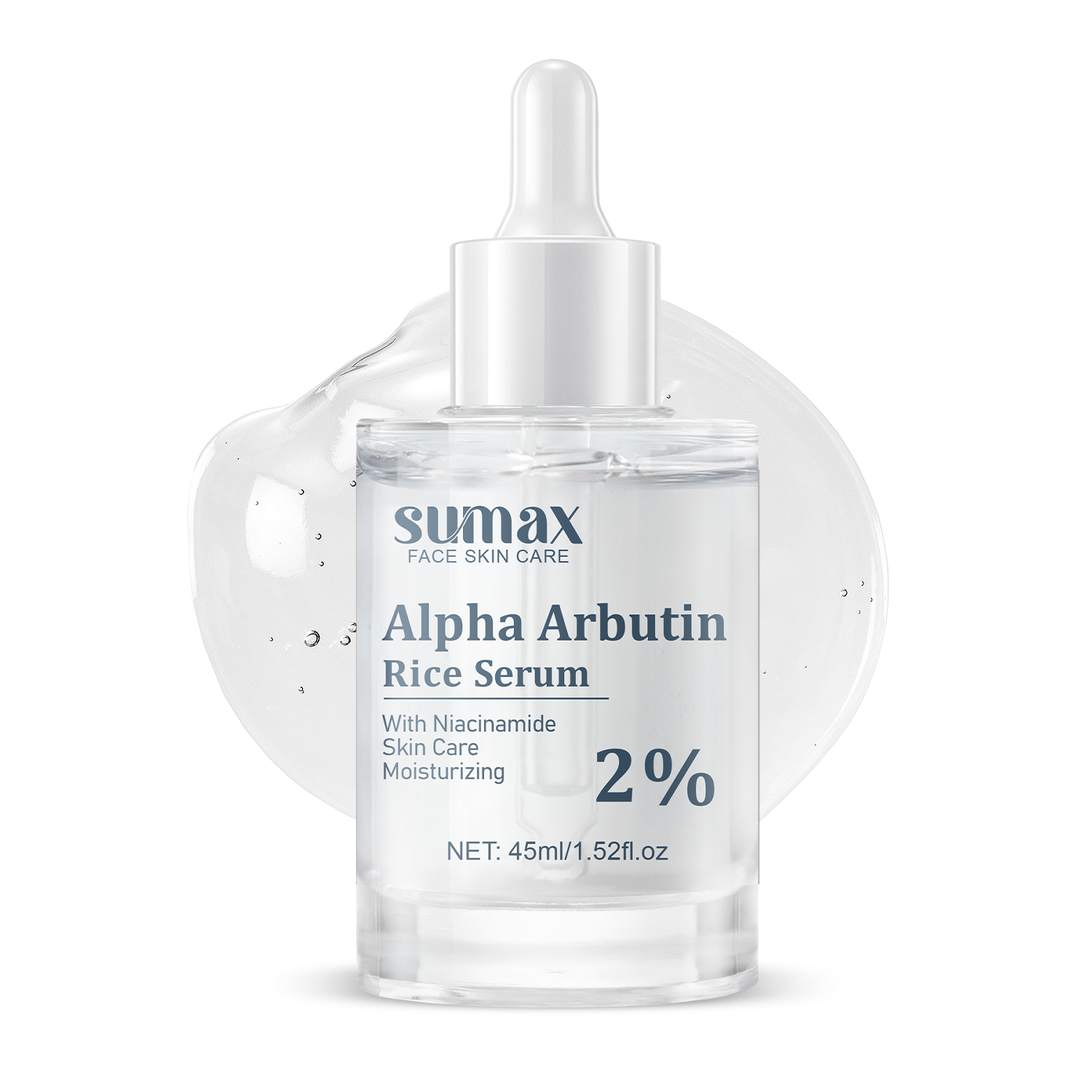 SUMAX 45ml Alpha Arbutin 2% Rice Serum and Niacinamide for Uneven Skin Tone Skincare for All Skin Types Face Serum
