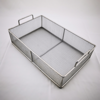 Panier de stérilisation en maille d'acier inoxydable 304, double poignée, plateau rectangulaire en fil métallique, pour la désinfection et le stockage d'instruments médicaux
