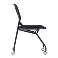 Chaise industrielle moderne robuste en maille, cadre en acier, dossier en plastique renforcé, design pliable, hauteur réglable, siège pivotant