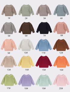 RTS Groothandel Op Maat Gemaakte Ontwerpen Boutique Babyjongens- en Meisjes- gebreide katoenen truien met ronde hals, dikke oversized gehaakte wintertrui - Product Image 5