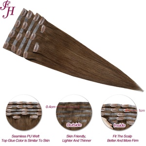 ผมต่อแบบคลิปหนีบ FH Wholesale ชนิดผมแท้ เนื้อผมตรงสลวย ต่อแบบไร้รอยต่อ - Product Image 5