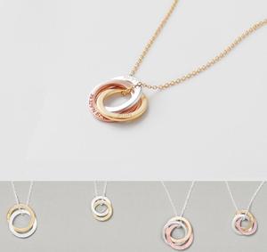 Diy Engraved Jewelry Minimalist Custom Stainless Steel Plated Gold Personalized <strong>Kids</strong> <strong>Name</strong> 3 Circle Connected Pendant <strong>Necklace</strong> - Product Image 5