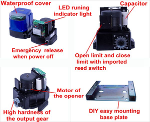 Motor Eléctrico <span class=keywords><strong>para</strong></span> Puerta <span class=keywords><strong>Corredera</strong></span> <span class=keywords><strong>de</strong></span> Alta Resistencia <span class=keywords><strong>de</strong></span> 1600 kg, 650 W, <span class=keywords><strong>para</strong></span> Puertas <span class=keywords><strong>de</strong></span> Hogar, Oficina y Garaje - Product Image 3