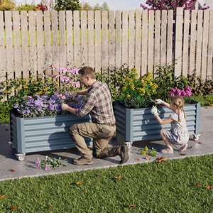 <span class=keywords><strong>Jardinière</strong></span> surélevée d'extérieur <span class=keywords><strong>pour</strong></span> fleurs et herbes, bac de jardin en métal robuste <span class=keywords><strong>pour</strong></span> <span class=keywords><strong>balcon</strong></span>, terrasse ou petits jardins urbains - Product Image 6