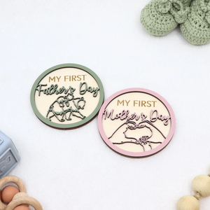 PAFU Hello World Sign 3D First Holidays Milestone Discs pour photos de bébé, disques gravés pour marquer les étapes importantes de bébé - Product Image 3