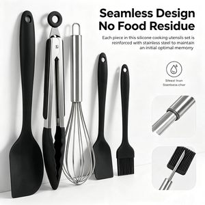 Accessoires de cuisine, 5 pièces, outils de cuisson antiadhésifs, spatules en silicone résistantes à la chaleur - Product Image 4