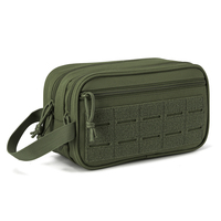 Petite trousse de toilette tactique zippée pour sac, pochettes Molle en polyester imperméable pour hommes, idéale pour le voyage, la douche et le rasage