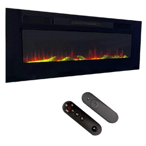 Faux foyer moderne de 57 pouces, meubles en verre, articles d'ameublement en or, chauffe-eau en céramique à cartouche rechargeable en bois - Product Image 4