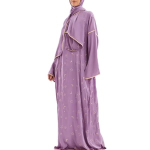Nouvelle Arrivée Robe Ample Imprimée à Manches Chauve-Souris Vêtement Islamique Abaya <span class=keywords><strong>Marocaine</strong></span> Musulmane <span class=keywords><strong>en</strong></span> <span class=keywords><strong>Ligne</strong></span> - Meilleure Vente - Product Image 1