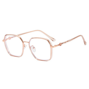 Gafas de vista rectangulares Xsy para mujer, modelo 4051, montura completa, anti luz azul, lentes planas unisex, monturas transparentes para rostros grandes - Product Image 4