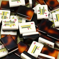 Mahjong américain de luxe personnalisé avec motif écaille de tortue en acrylique, jeu de poker portable à jouer à la main