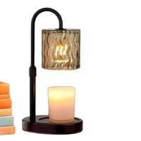Lampe chauffante à cire fondante sans flamme, style médiéval, avec minuterie, intensité réglable et hauteur ajustable, pour salon, chambre et bureau