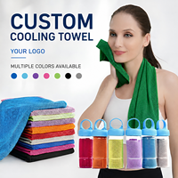 Serviette de sport rafraîchissante et respirante avec logo personnalisé, personnalisation de l'emballage, styles variés pour la salle de sport, la course à pied, la randonnée, les événements d'entreprise