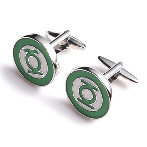 Mancuernillas Redondas de Esmalte Suave en Color Verde y Blanco, Precio Económico Directo de China - Product Image 1