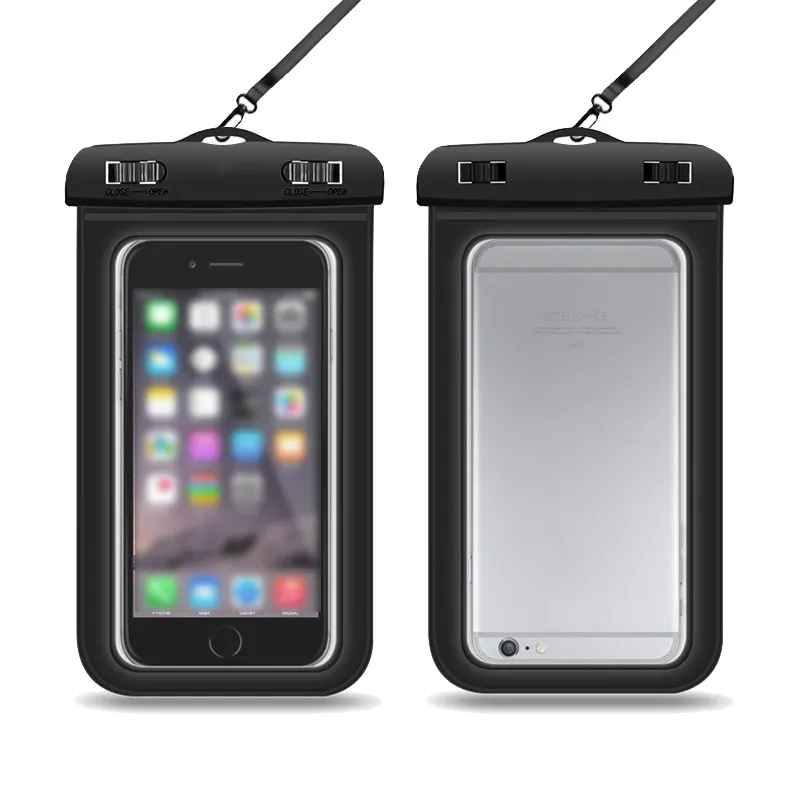 Outdoor Universal Waterproof Phone case Pvc waterproof cell phone bag dry bag for mobile with lanyard