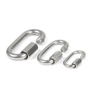 Eslabones de Cadena de Acero Inoxidable, Mosquetón Ovalado de Liberación Rápida, Conector de Cadena Pequeño con Rosca para Camping, Senderismo y Actividades al Aire Libre - Product Image 1